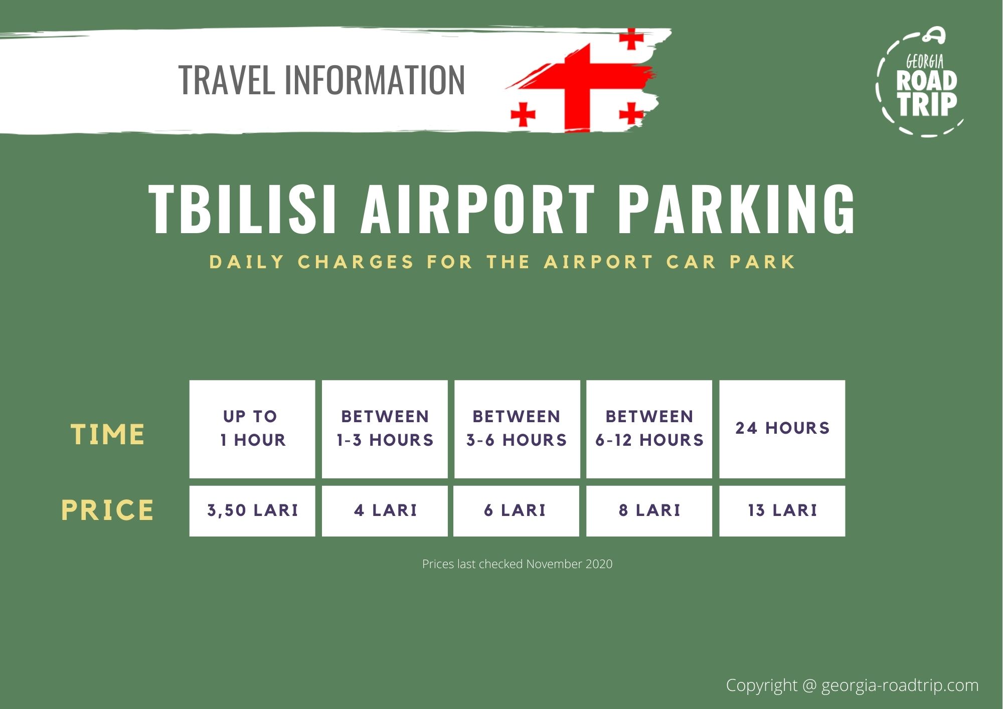 tbilisi airport parking prices