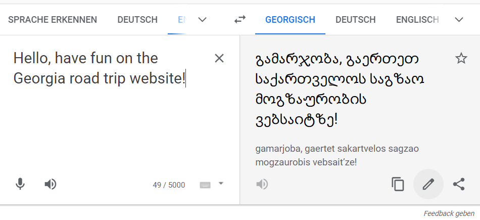 georgia google translate