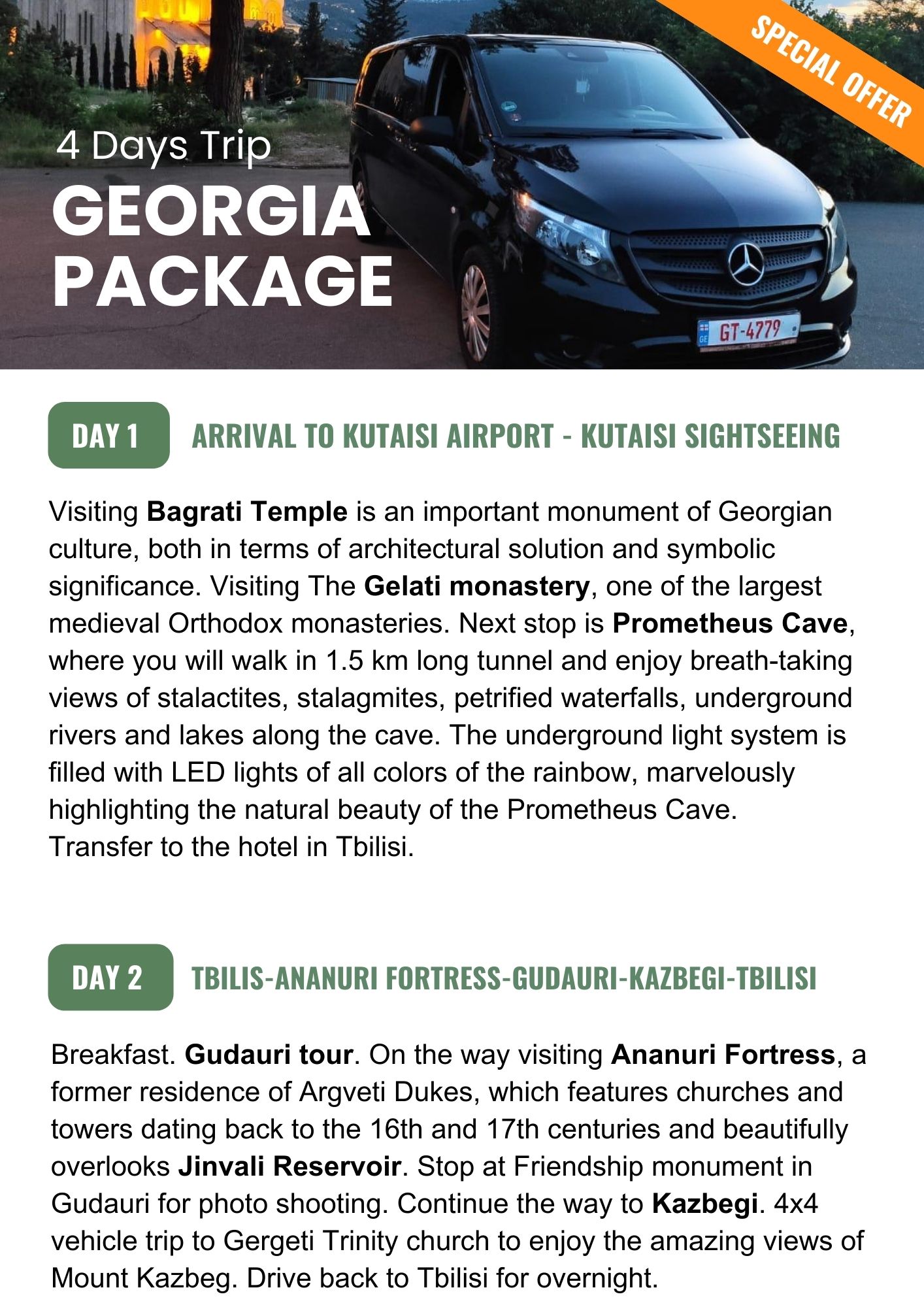 georgia tour package price